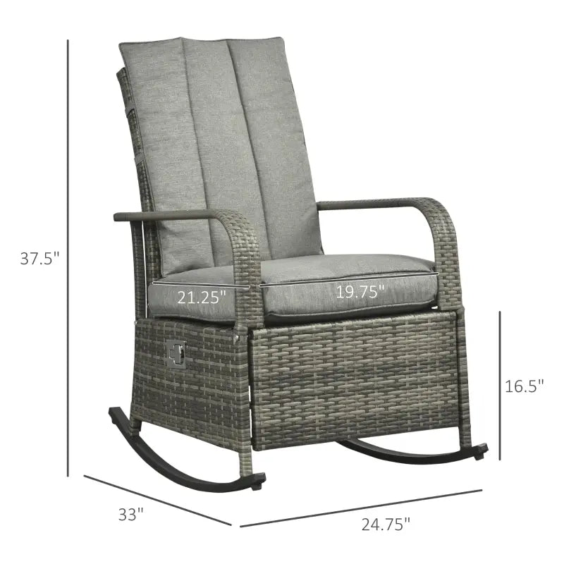 Outsunny Patio Wicker Recliner Chair With Footrest, Outdoor Pe