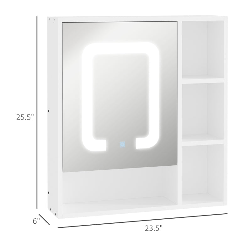 kleankin Bathroom Wall Cabinet Mount Medicine with Mirror Door and Open