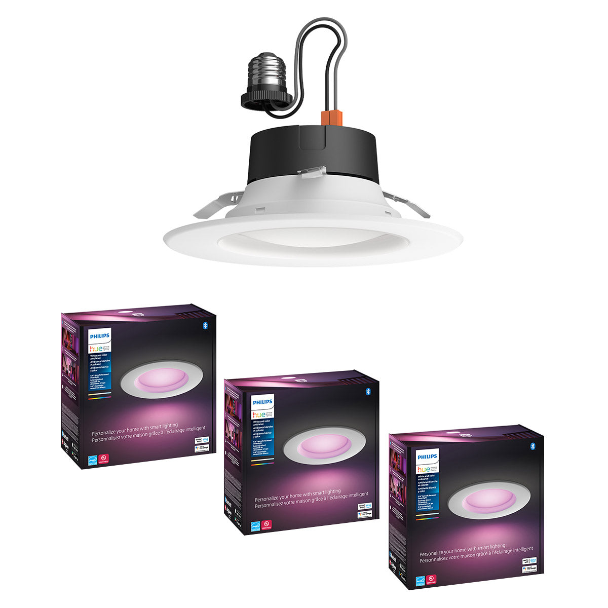 Hue White and Color Ambiance Recessed Downlight 5" to 6" 3-Pack