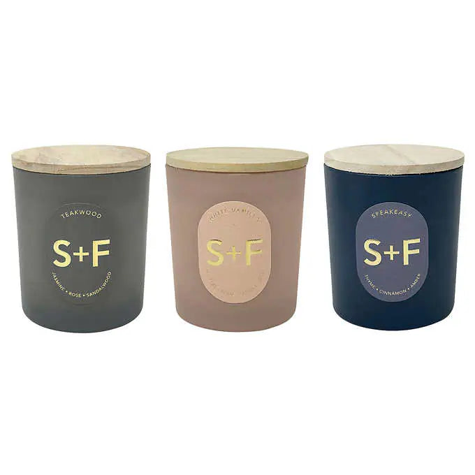 Sand + Fog 11.5 oz. Scented Oval Label Candles – Set of 3