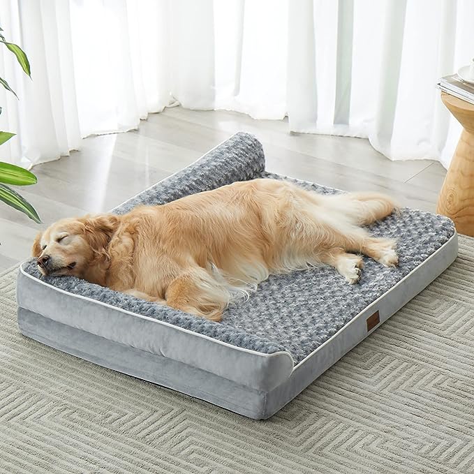 BFPETHOME Large Orthopedic Bed for Large Dogs-Big Waterproof Sofa Dog Bed with Removable Washable Cover, Large Dog Bed with Waterproof Lining and Nonskid Bottom, Pet Couch Bed for Large Dogs.