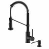 KRAUS 18" Pull-Down Commercial Kitchen Faucet with Matching Soap Dispenser