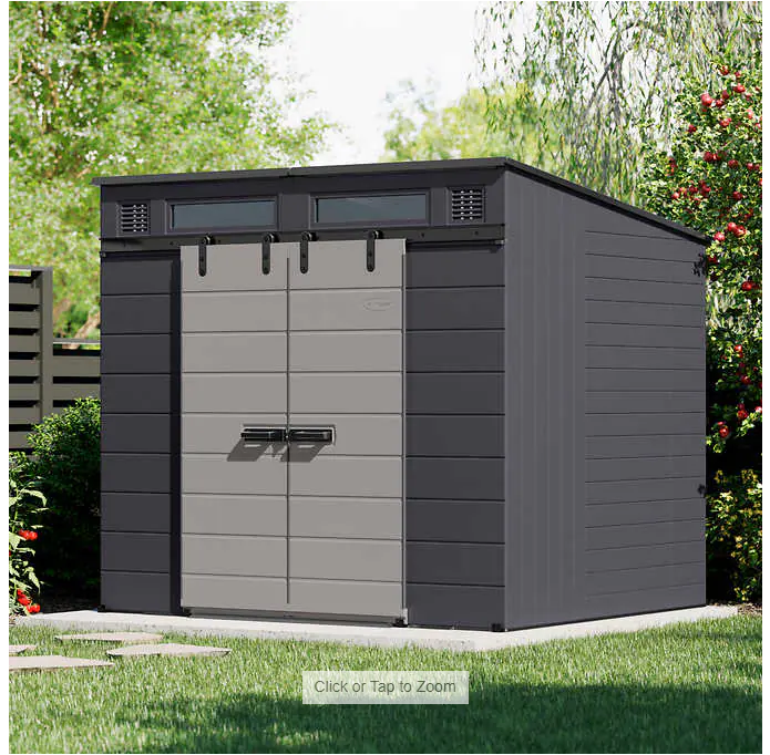 Suncast Modernist 8’x7’ Dual Barn Door Storage Shed