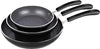 Home 8"/10"/12" 3 Pieces Frying Saute Pan Set with Non-stick Coating and Induction Compatible bottom, Black