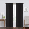 ECLIPSE Bradley Modern 100% Blackout Thermal Rod Pocket Curtain for Bedroom, Living Room, or Theater (1 Panel), 50 in x 84 in, Black