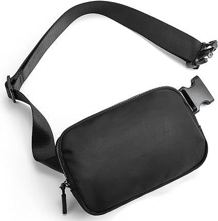 Telena Belt Bag for Women Men Fashionable Crossbody Fanny Pack for Women Waist Bag with Adjustable Strap Black