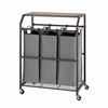 Trinity 3-bag Laundry Cart with Flip-up Top