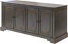 Martin Furniture 72" Heirloom TV Console, Entertainment Stand, Wood Accent Cabinet, Fully Assembled, Stormy Gray