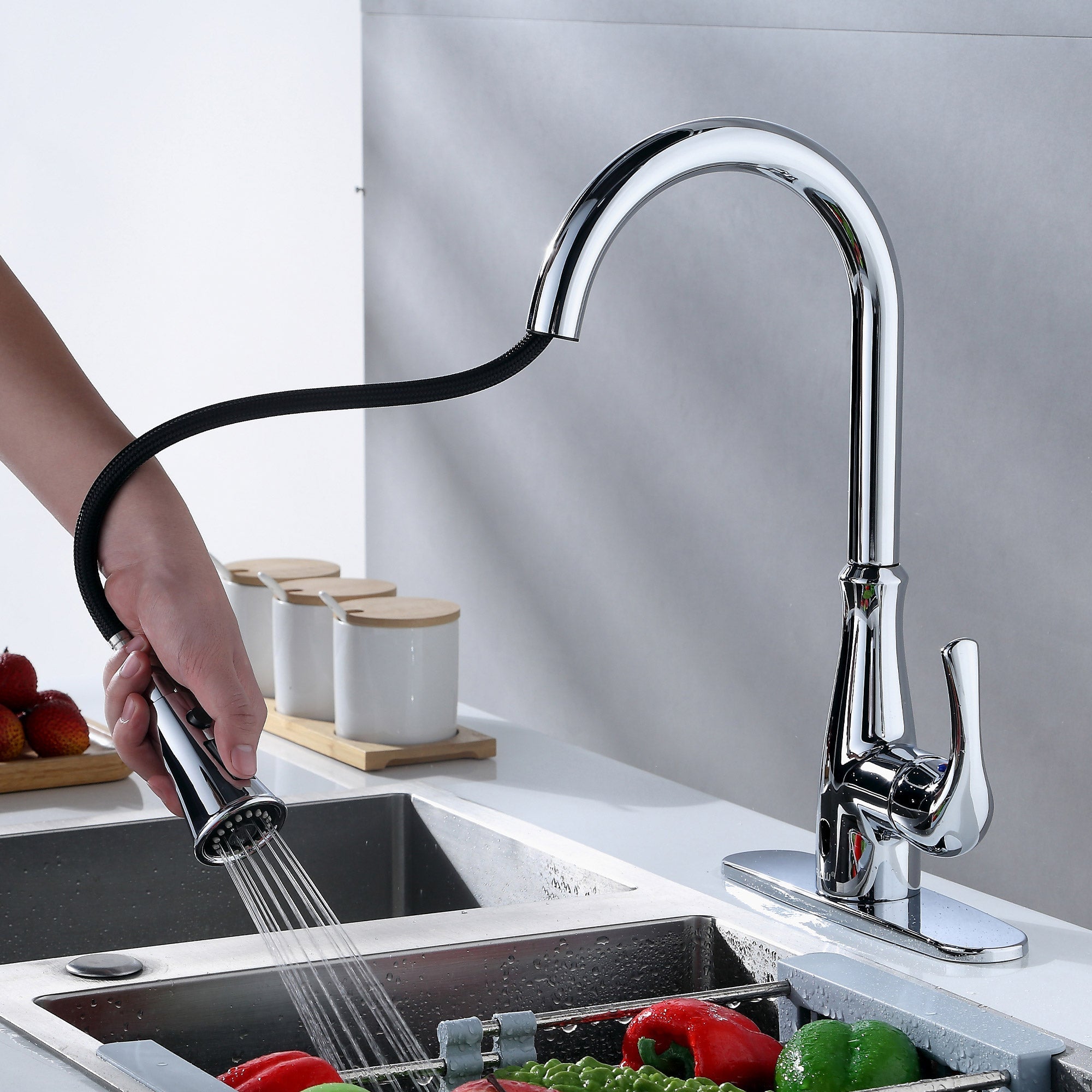 Flow Motion Activated Pulldown Kitchen Faucet