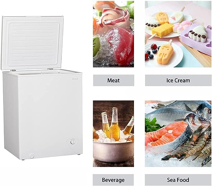 5.0 Cu Ft Chest Freezer with Removable Basket Free Standing