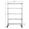 TRINITY 5-Tier Outdoor Wire Shelving Rack with Wheels, 48" x 18" x 72" NSF, Gray Color