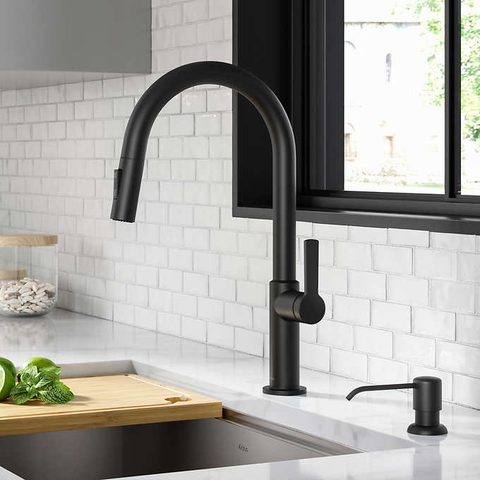 KRAUS Pull-Down Kitchen Faucet with Matching Soap Dispenser