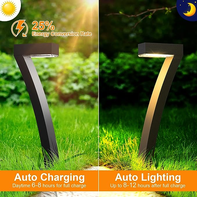 KOOPER Solar Pathway Lights Outdoor, 6 Pack Unique Solar Outdoor Landscape Path Lights with 36 Brighter LEDs, Up to 12 Hrs Outdoor Solar Garden Lights for Yard, Path, Sidewalk, Driveway, Walkway
