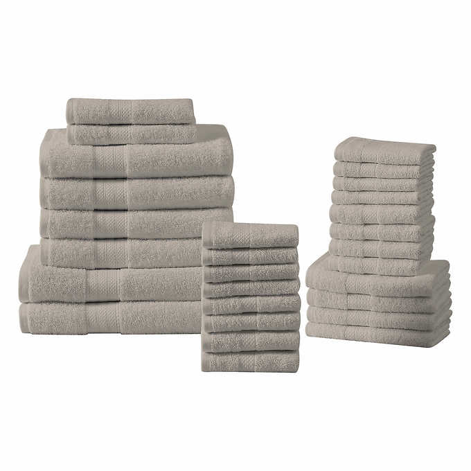Low Twist Luxury 30-piece 100% Cotton Towel and Bath Mat Set