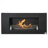 43.25 in. Wall-Mounted Stainless Steel Ventless Ethanol Fireplace Heater with Tempered Glass for Living Room, Black