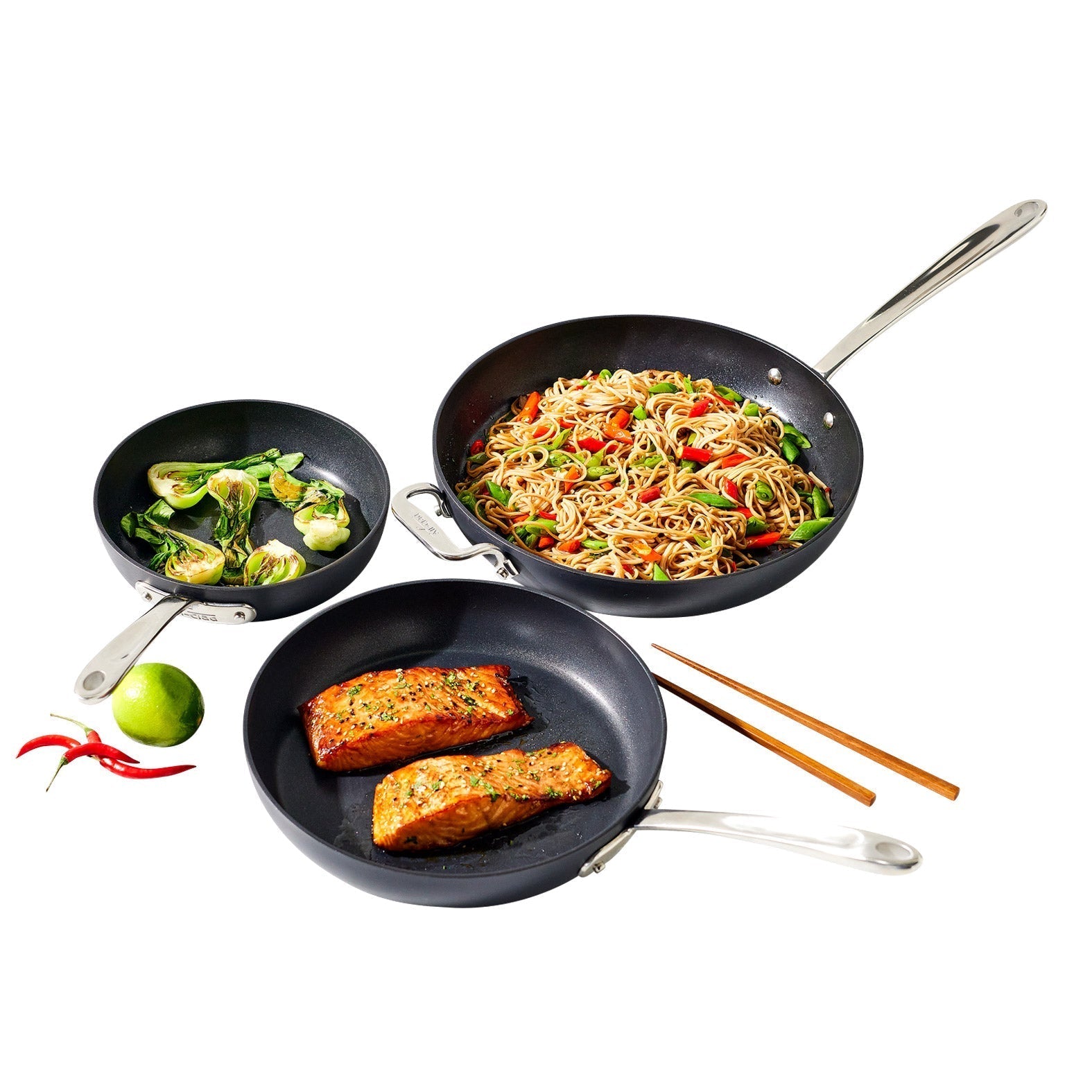 Hard-Anodized Fry Pan 3-Piece Set