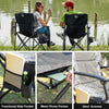 TIMBER RIDGE Folding Camping Chair with Padded Hard Armrest and Cup Holder-for Outdoor, Camp, Fishing, Hiking, Lawn, Including Carry Bag, Aluminum, Black