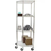 EcoStorage 4-Tier Corner Wire Shelving Rack with Wheels, 18" D, NSF, Chrome Color