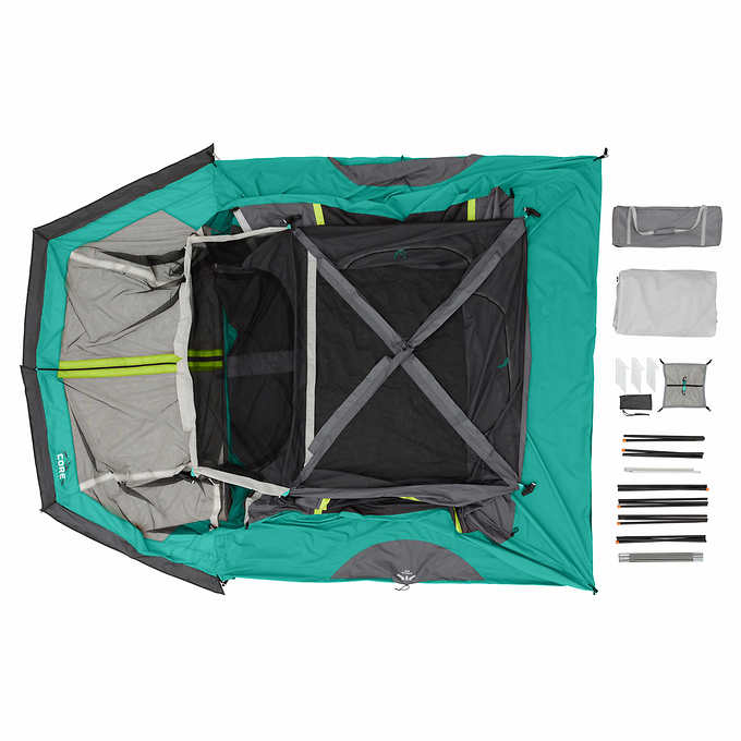 CORE 6-person Cabin Tent with Screenhouse