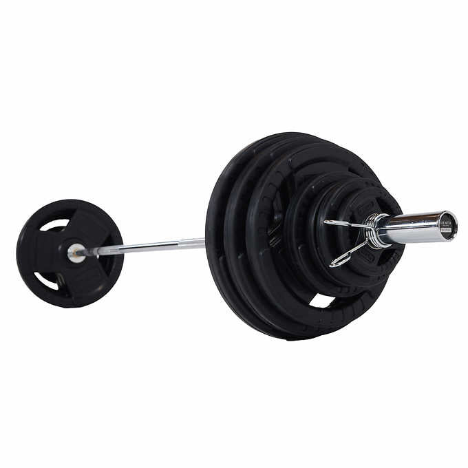 Centr 300 lb. Rubber Olympic Weight Set with 1 Year Centr App Subscription Included