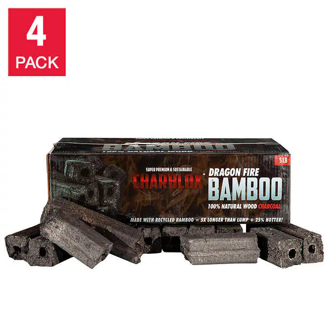 Charblox Premium Bamboo Grilling Logs, 20 lbs, 4-count