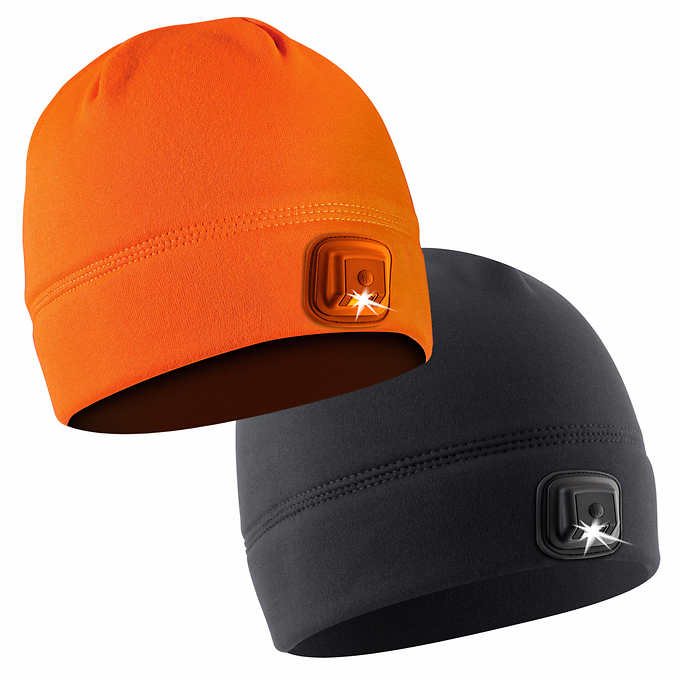 Rechargeable POWERCAP LED Lighted Beanie 2-pack