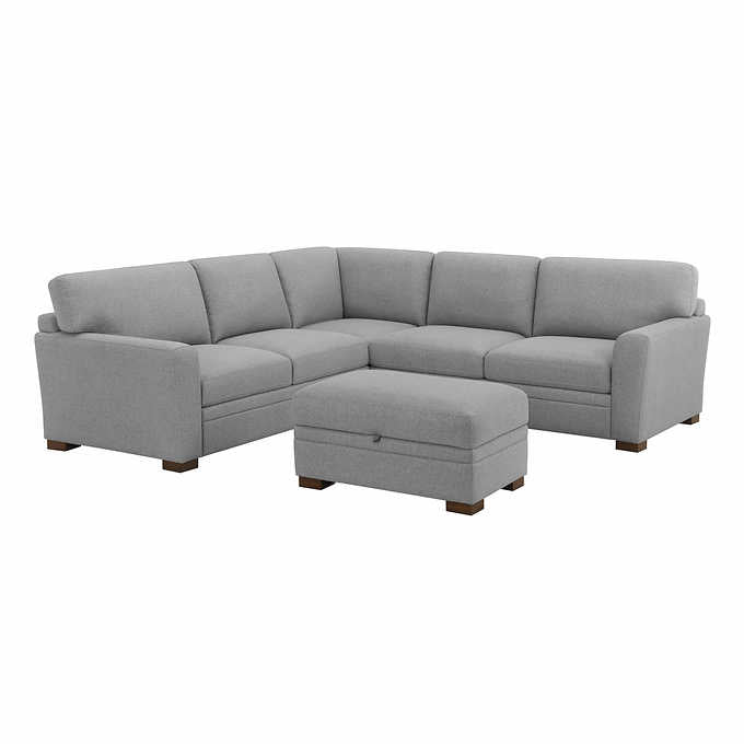 Thomasville Langdon Fabric Sectional with Storage Ottoman