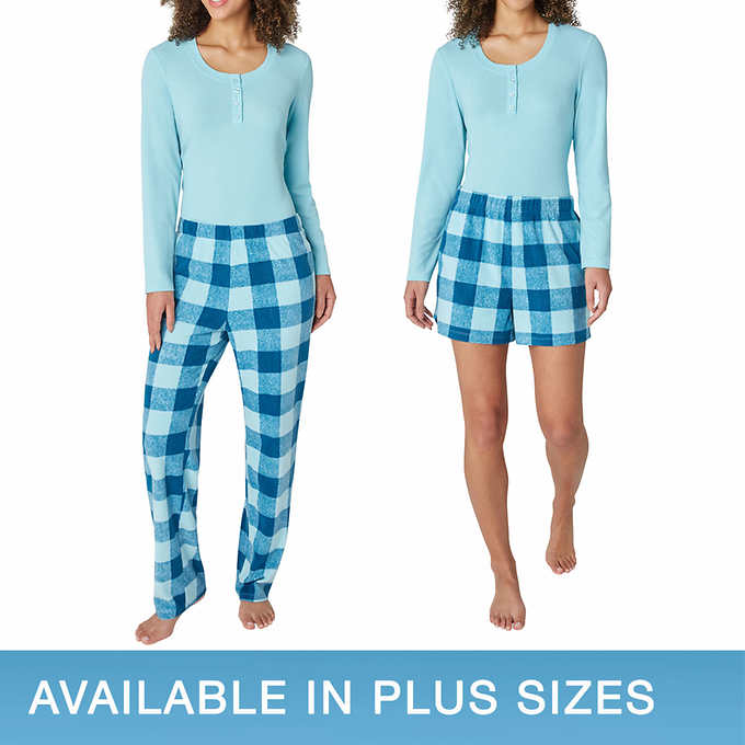 Eddie Bauer Ladies' 3-Piece Waffle Fleece Pajamas Set