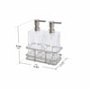 Home Decor 3-piece Glass Soap Dispenser Set with Metal Storage Caddy