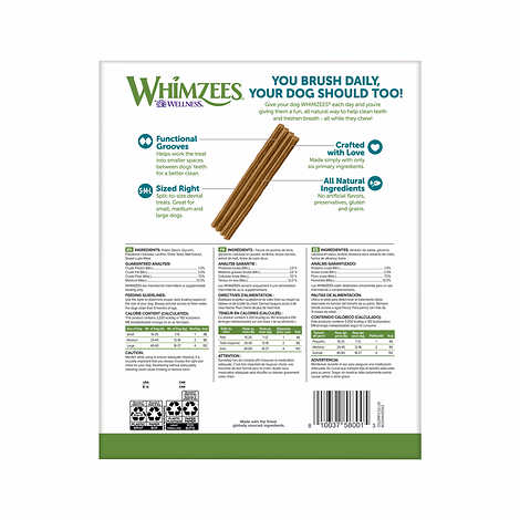 Whimzees Natural Dental Chew Stick, 72-count