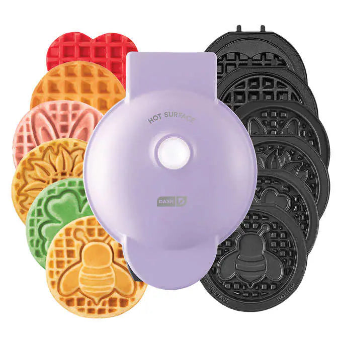 Multi-Plate Mini Waffle Maker with Removable Plates