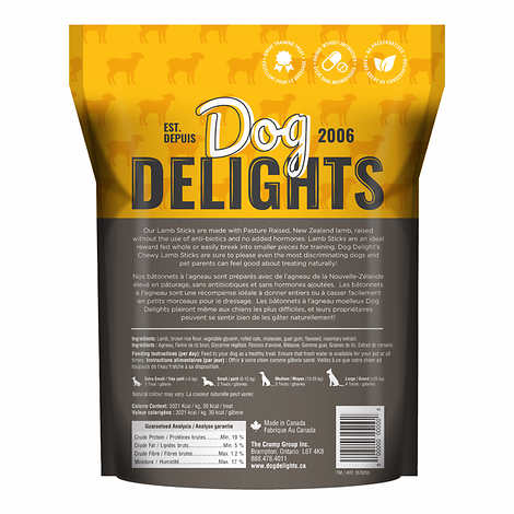 Dog Delights Chewy Lamb Sticks 35oz, 2-pack