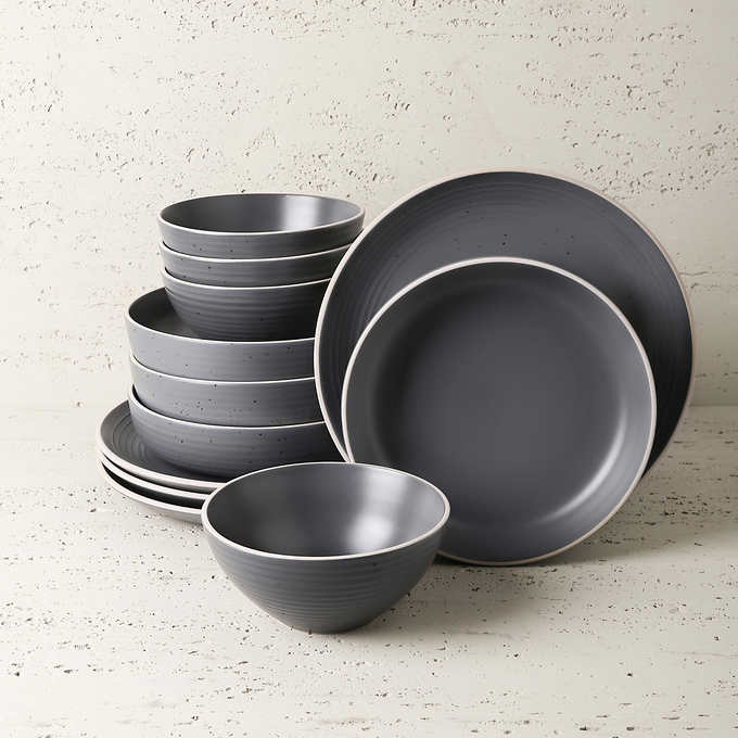 Stone + Lain Lauren 12-piece Stoneware Dinnerware Set
