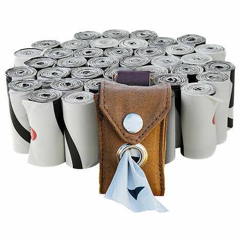 Lucky Dog Poop Bags 40 Roll Pack, 600 Bags with Canvas Dispenser