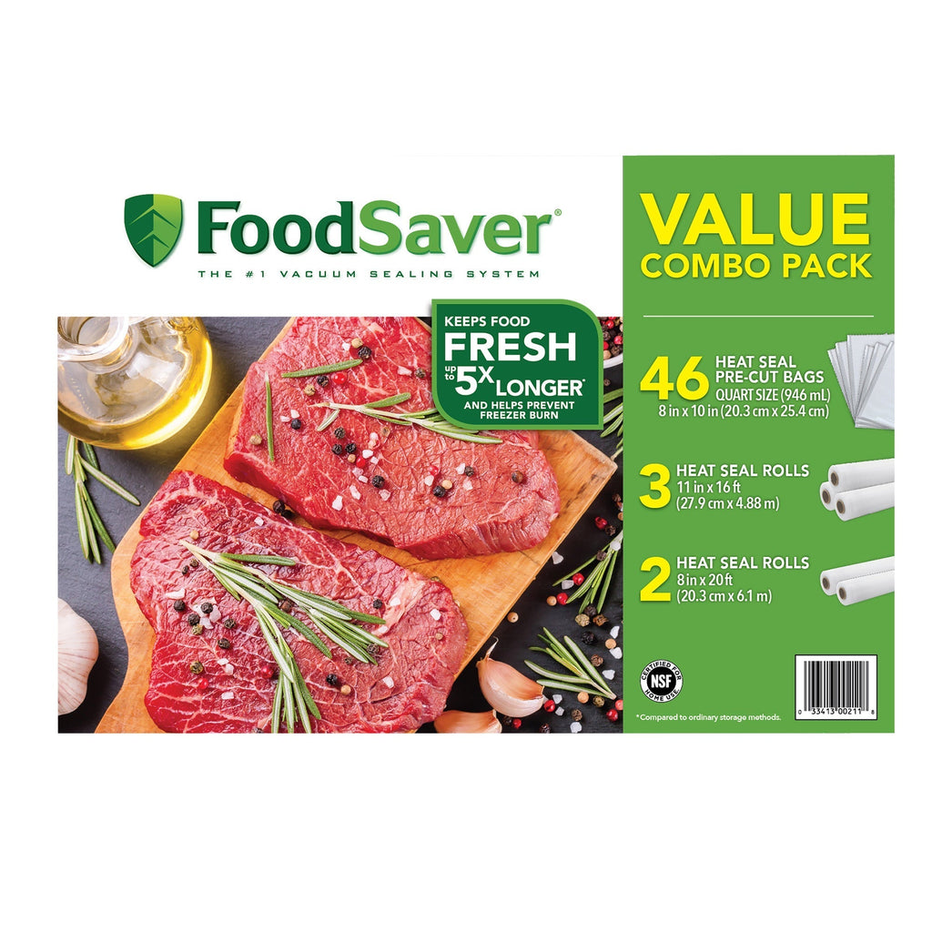 FoodSaver Vacuum Sealer Bag and Roll Combo Pack