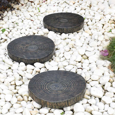 Stone Composite Stepping Stones, 3-pack