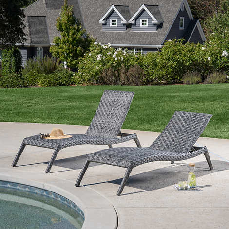 SunVilla Nora Woven Chaise Lounge with Wheels, 2-pack