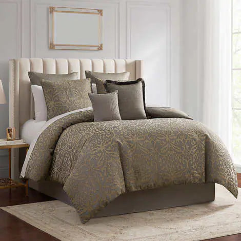 Waterford 8 piece Comforter Set Clancy Gray