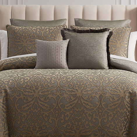 Waterford 8 piece Comforter Set Clancy Gray