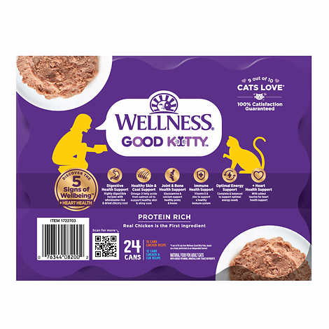 Wellness Good Kitty Wet Cat Food Pate Variety Pack, 3 oz, 24-count