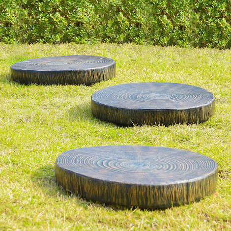 Stone Composite Stepping Stones, 3-pack