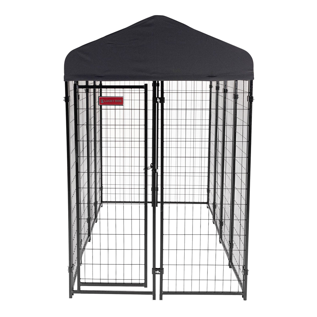 Lucky Dog STAY Series Villa Dog Kennel 4'x8' with Privacy Screen