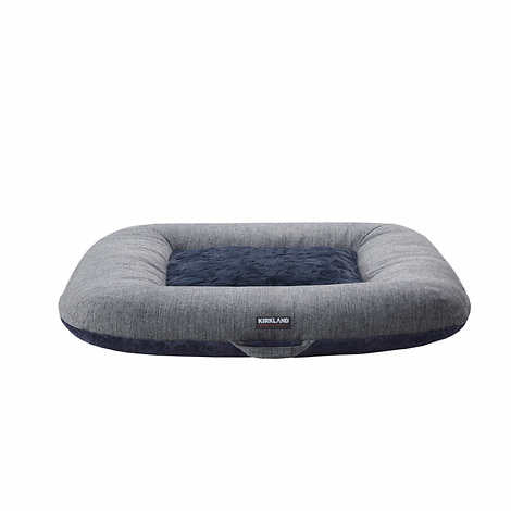 Kirkland Signature Square Plush Tufted Napper Pet Bed, Charcoal Gray