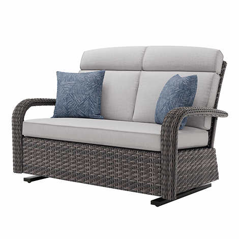 Grand Leisure Nogales Cushioned Glider Loveseat