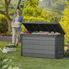 Keter Cortina 200 Gallon Large Resin Deck Box for Patio Outdoor Storage