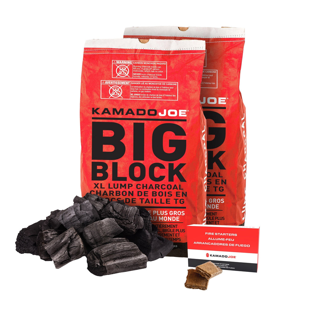 Kamado Joe Big Block XL Lump Charcoal & Firestarter Bundle, 40 lbs Charcoal & 24 Firestarters
