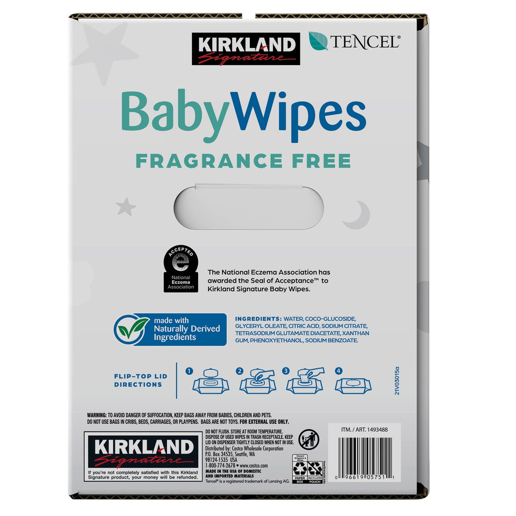 Kirkland Signature Baby Wipes Fragrance Free, 900-count