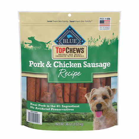 Blue Buffalo Top Chews Pork & Chicken Sausage Dog Treats, 36 oz.