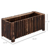 Outsunny 39" x 16" x 16" Wooden Raised Bed Garden Flower Planter Box for Vegetables and Herbs with 4 Drainage Holes Rustic Column Edge