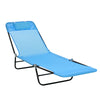 Outsunny Folding Chaise Lounge Pool Chair, Outdoor Sun Tanning Chair with Pillow, Reclining Back, Steel Frame & Breathable Mesh for Beach, Yard, Patio, Pink